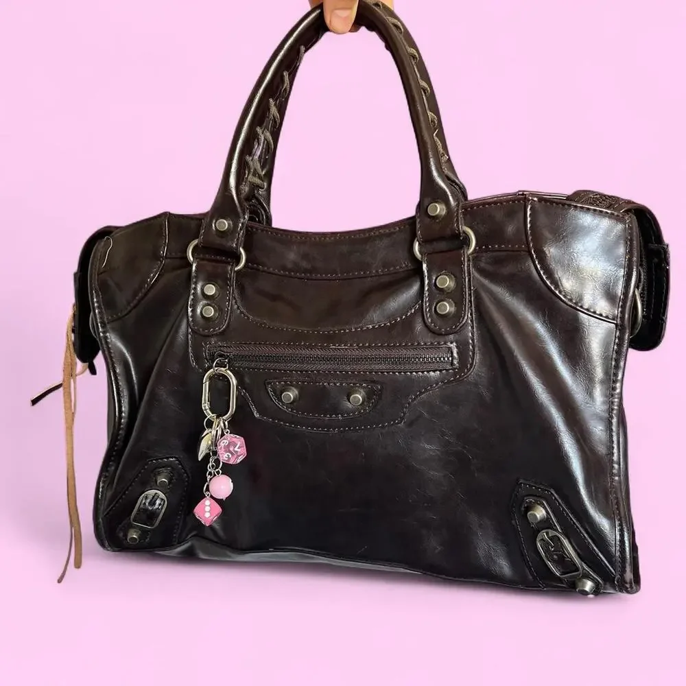 Balenciaga city bag brownblack authentic